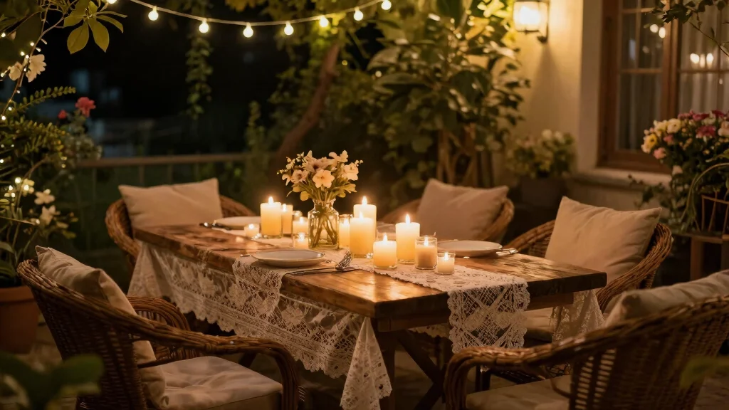 15 Romantic Patio Decor Concepts with Candles for Date Night