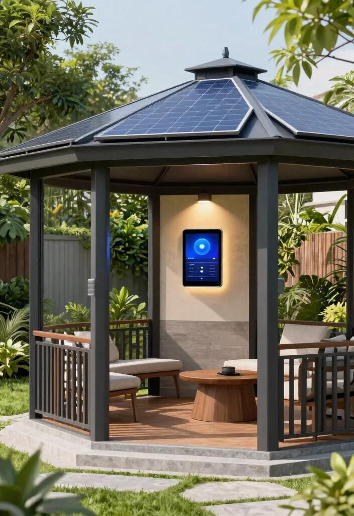 15 Stunning Hexagon Gazebo Ideas for Eco-Friendly Backyards 10 15 Stunning Hexagon Gazebo Ideas for Eco Friendly Backyards 10. Smart Outdoor Technology 0