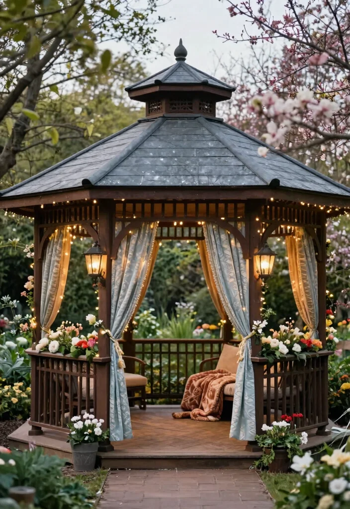 15 Stunning Hexagon Gazebo Ideas for Eco-Friendly Backyards 12 15 Stunning Hexagon Gazebo Ideas for Eco Friendly Backyards 12. Seasonal Adaptations 0
