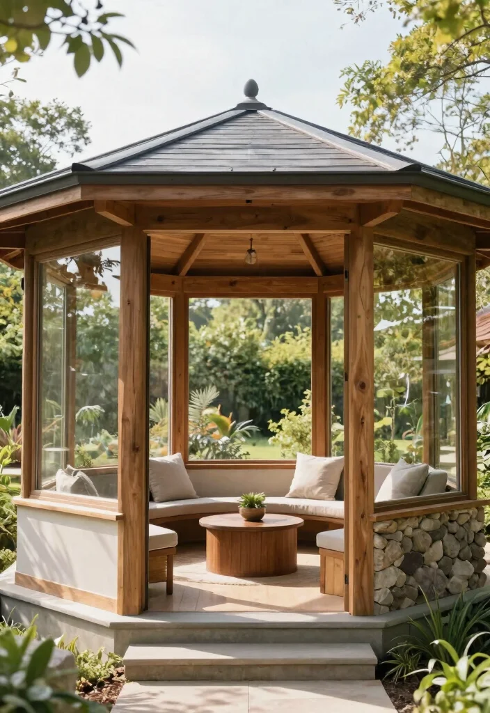 15 Stunning Hexagon Gazebo Ideas for Eco-Friendly Backyards 14 15 Stunning Hexagon Gazebo Ideas for Eco Friendly Backyards 14. Open Air Layouts 0