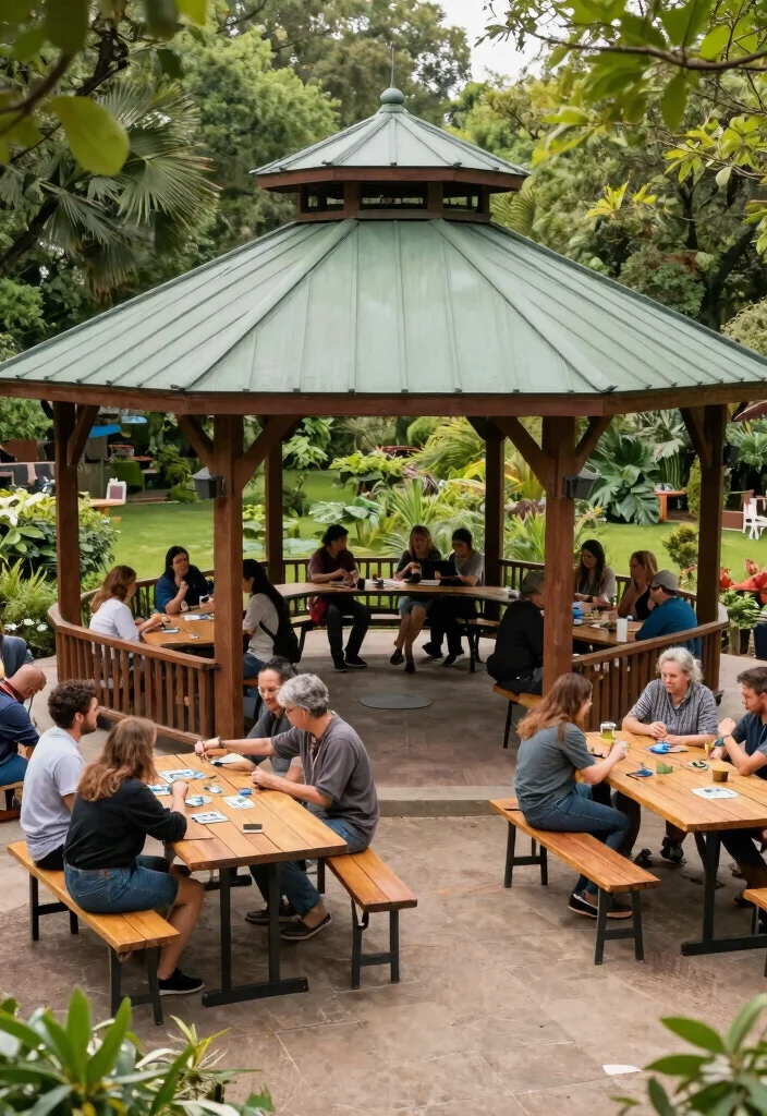 15 Stunning Hexagon Gazebo Ideas for Eco-Friendly Backyards 15 15 Stunning Hexagon Gazebo Ideas for Eco Friendly Backyards 15. Community Gathering Spaces 0