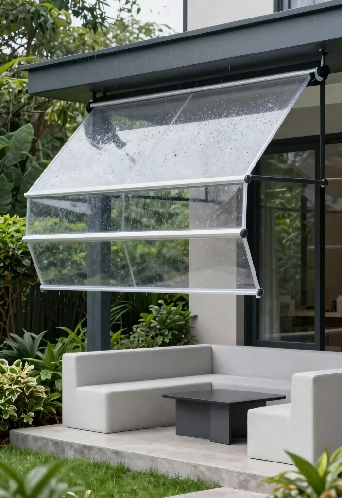 15 Sturdy Rain Awning Ideas to Keep Your Porch Dry 13. Transparent PVC Awnings 0