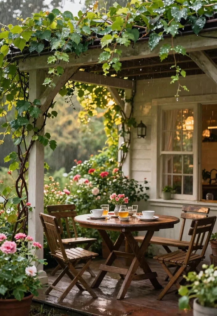 15 Sturdy Rain Awning Ideas to Keep Your Porch Dry 7. Pergola with Climbing Vines 0