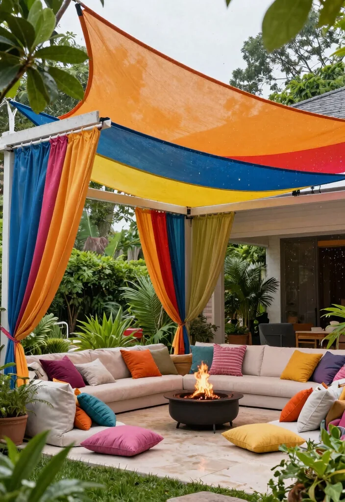 15 Sturdy Rain Awning Ideas to Keep Your Porch Dry 8. Sail Shade Awnings 0