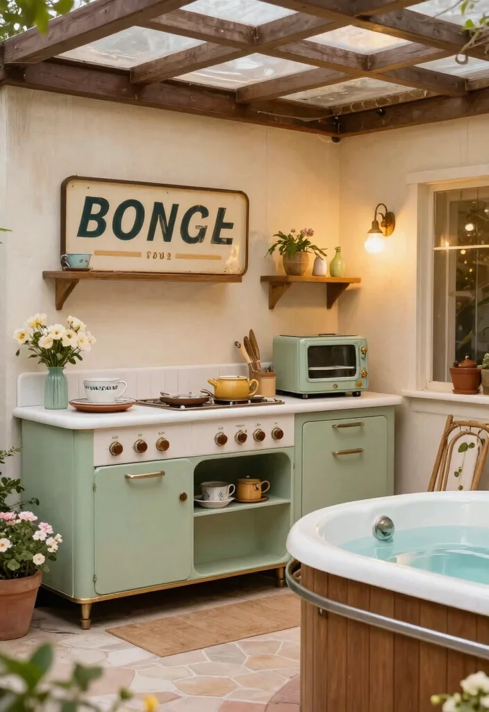 15 Ultimate Outdoor Kitchen and Hot Tub Ideas for Luxury Outdoor Living 10. Vintage Charm 0