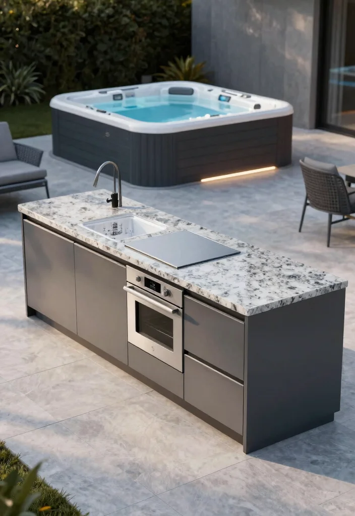 15 Ultimate Outdoor Kitchen and Hot Tub Ideas for Luxury Outdoor Living 12. Contemporary Cool 0