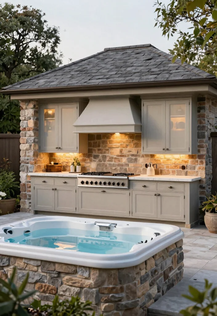 15 Ultimate Outdoor Kitchen and Hot Tub Ideas for Luxury Outdoor Living 13. Classic Elegance 0