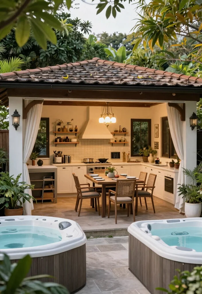 15 Ultimate Outdoor Kitchen and Hot Tub Ideas for Luxury Outdoor Living 14. Outdoor Dining Pavilion 0