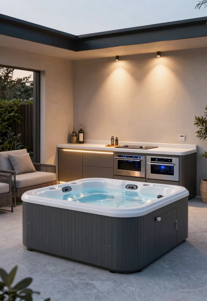 15 Ultimate Outdoor Kitchen and Hot Tub Ideas for Luxury Outdoor Living 15. Smart Technology Integration 0