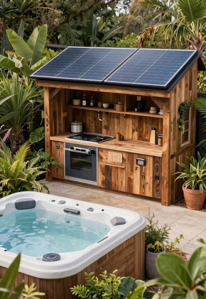 15 Ultimate Outdoor Kitchen and Hot Tub Ideas for Luxury Outdoor Living 8. Eco Friendly Outdoor Kitchen 0