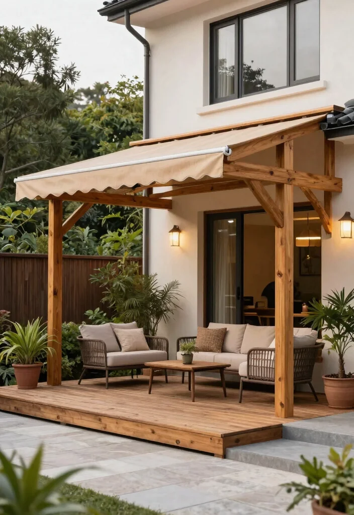 17 Beautiful Patio Awning Ideas Covered Decks Will Love 14. Custom Wooden Awnings 0