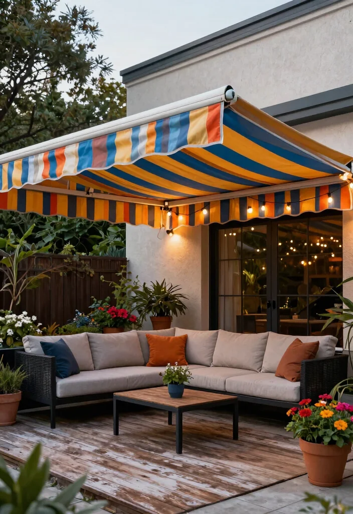 17 Beautiful Patio Awning Ideas Covered Decks Will Love 2. Retractable Fabric Awnings 0