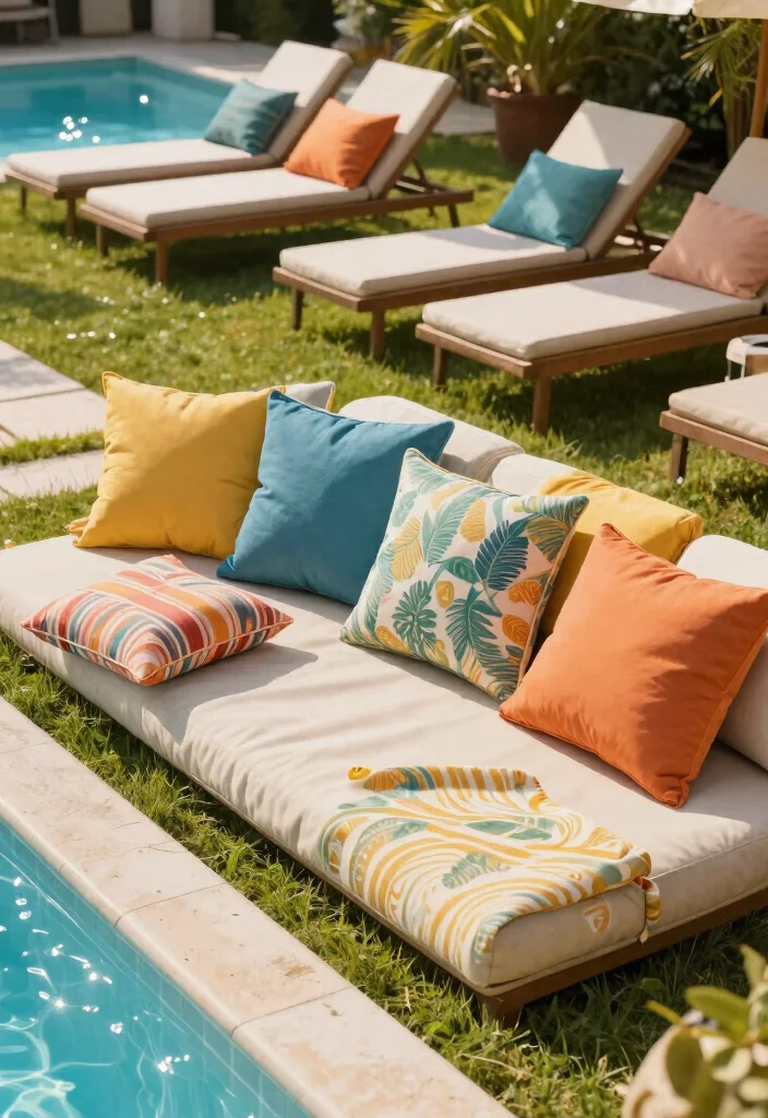 17 Genius Cheap Ways to Decorate Above Ground Pool 13. Outdoor Cushions 0