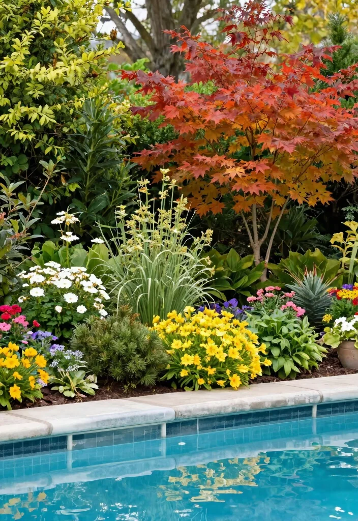 17 Stunning Rock Around Above Ground Pool Landscaping Ideas 10 17 Stunning Rock Around Above Ground Pool Landscaping Ideas 10. Seasonal Planting Schemes 0