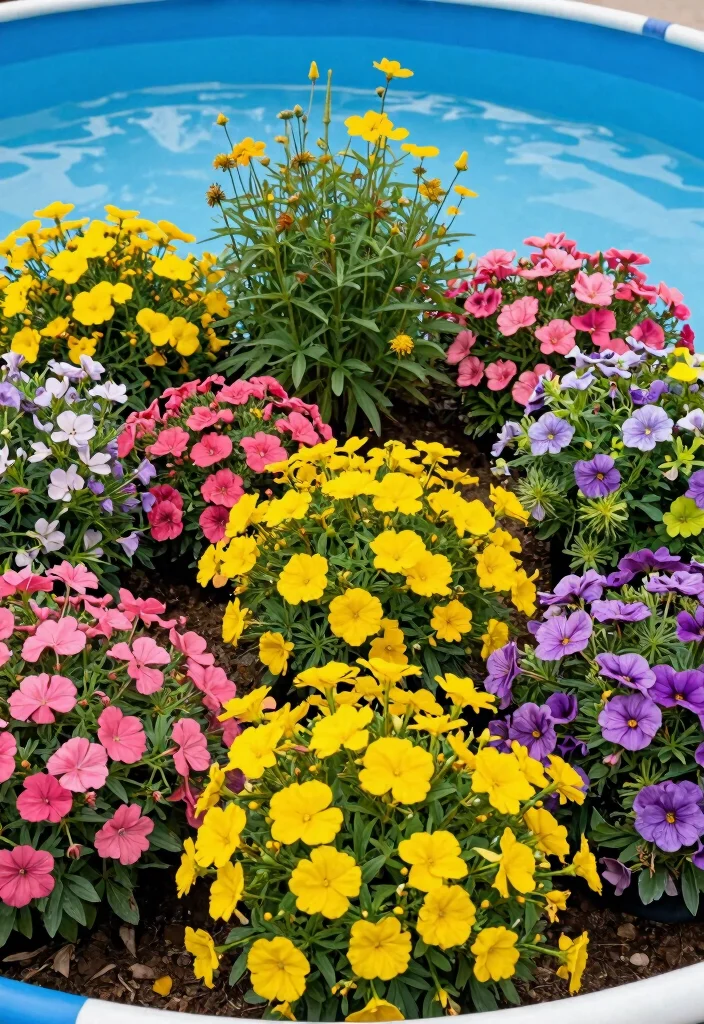 17 Stunning Rock Around Above Ground Pool Landscaping Ideas 5 17 Stunning Rock Around Above Ground Pool Landscaping Ideas 5. Vibrant Flower Beds 0