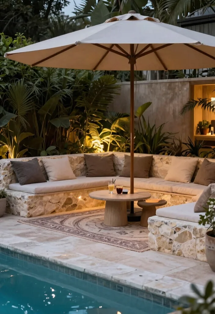 17 Stunning Rock Around Above Ground Pool Landscaping Ideas 6 17 Stunning Rock Around Above Ground Pool Landscaping Ideas 6. Cozy Lounge Areas 0