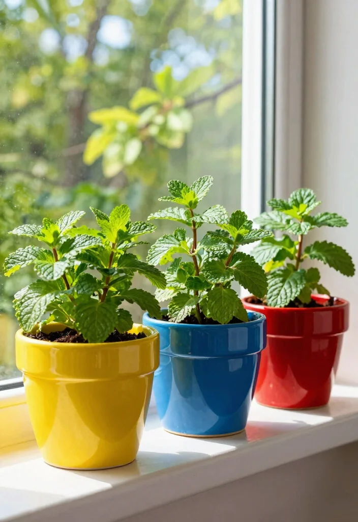 21 Bright Spring Window Box Inspiration Photos for Herb Gardeners 3. Colorful Ceramic Containers 0