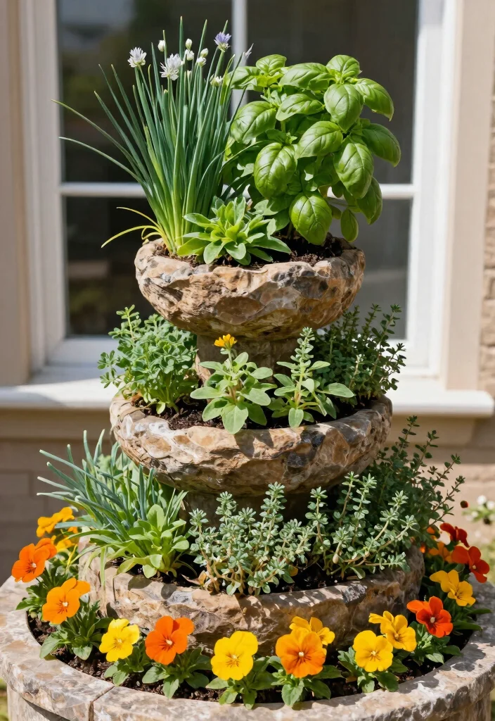 21 Bright Spring Window Box Inspiration Photos for Herb Gardeners 4. Herb Spiral 0