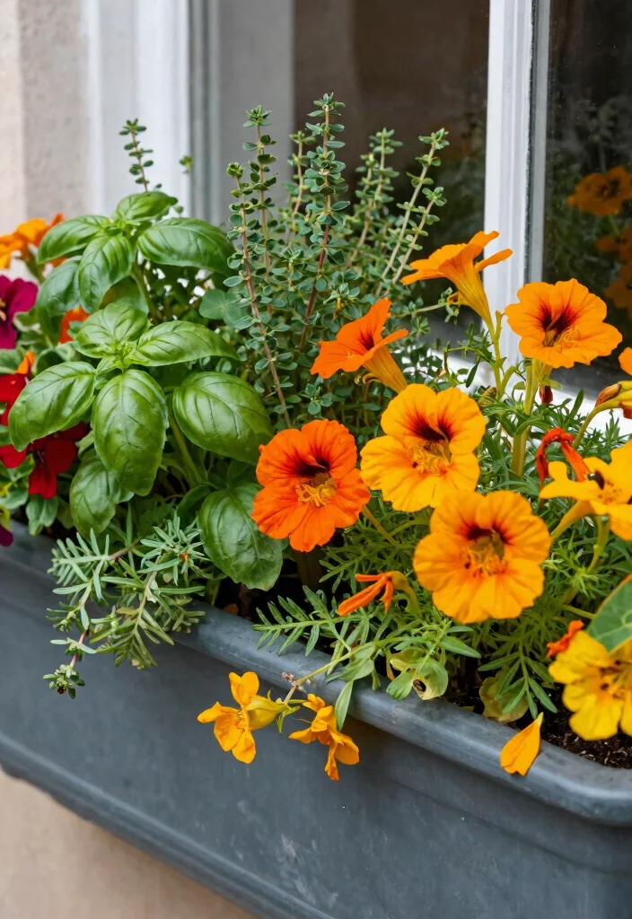21 Bright Spring Window Box Inspiration Photos for Herb Gardeners 7. Edible Flower Accents 0