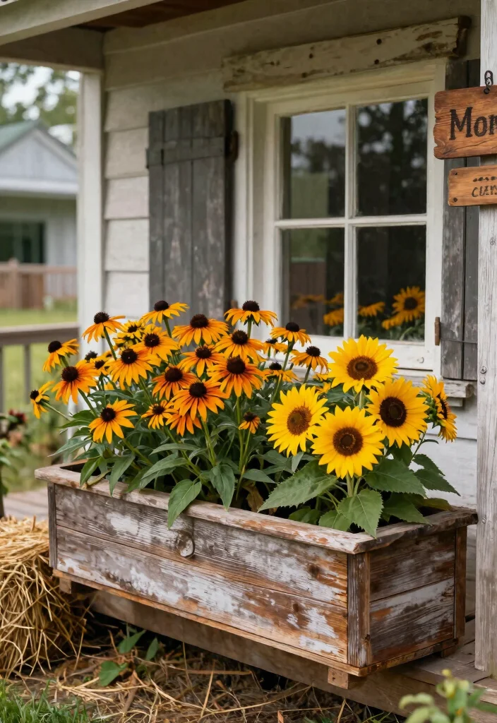 21 Colorful Inspiration for Window Box Plants Floral Mix 10. Rustic Farmhouse 0