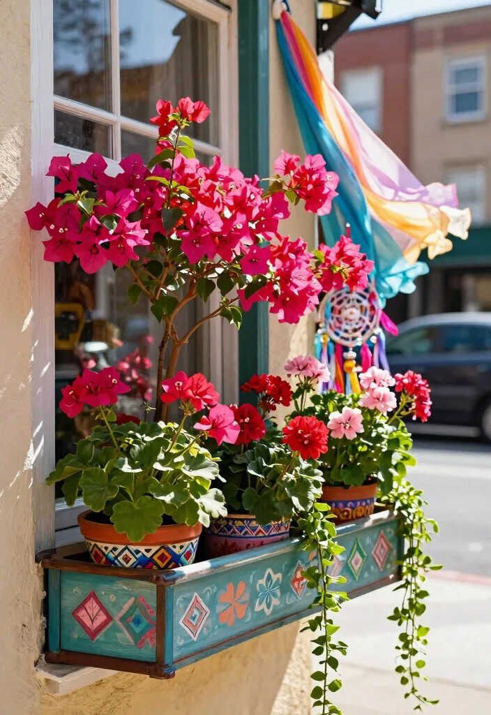 21 Colorful Inspiration for Window Box Plants Floral Mix 11. Bohemian Bliss 0