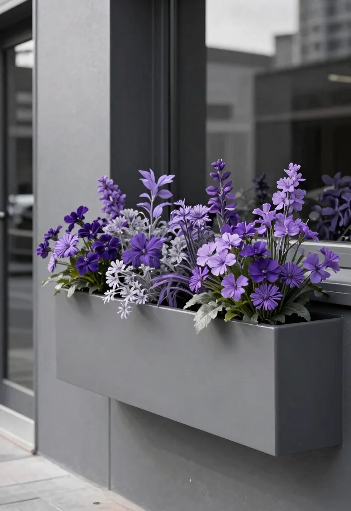 21 Colorful Inspiration for Window Box Plants Floral Mix 12. Monochrome Magic 0