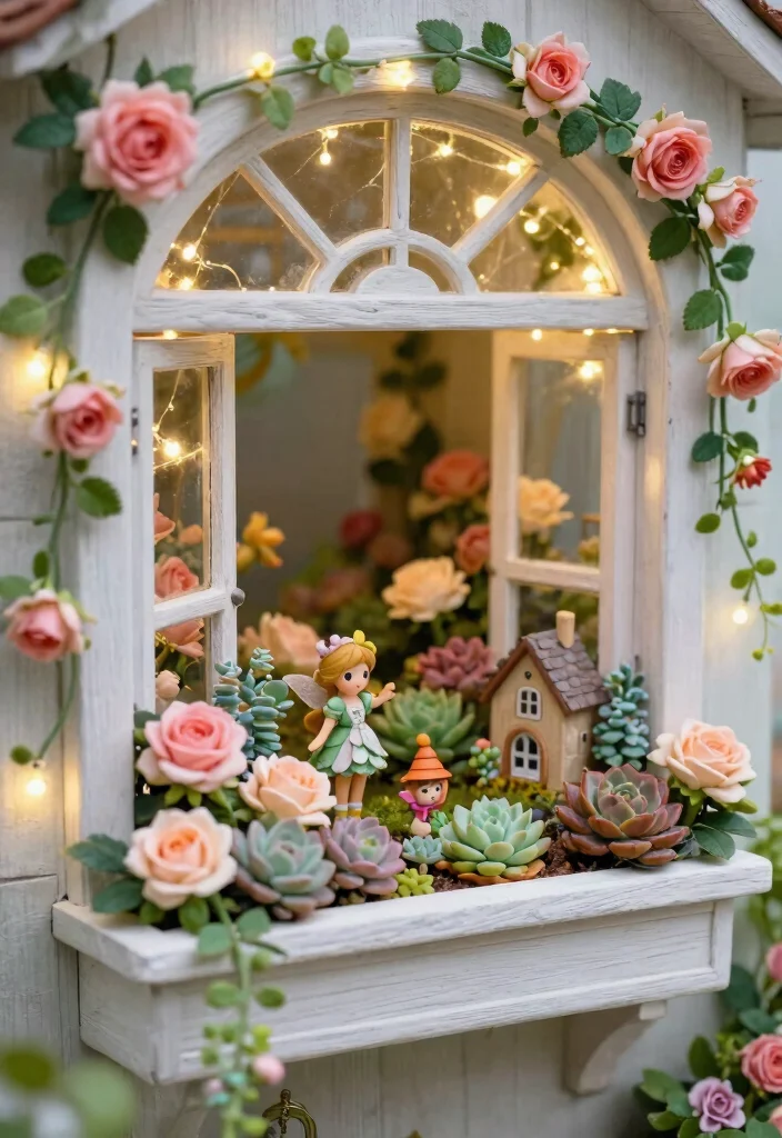 21 Colorful Inspiration for Window Box Plants Floral Mix 5. Whimsical Fairy Garden 0
