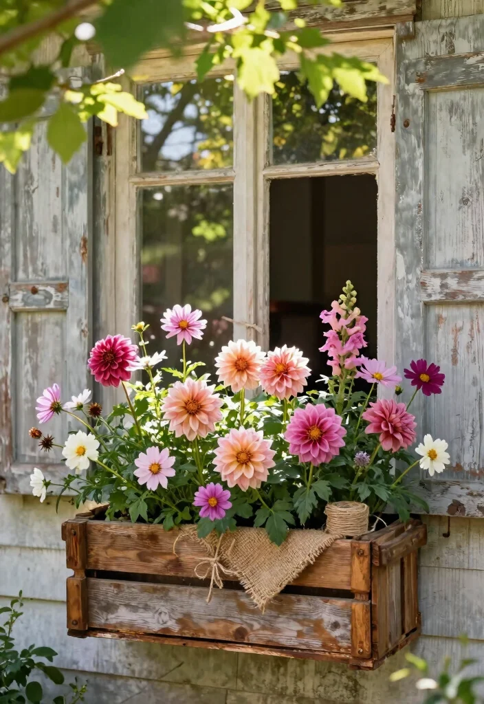 21 Colorful Inspiration for Window Box Plants Floral Mix 9. Vintage Charm 0