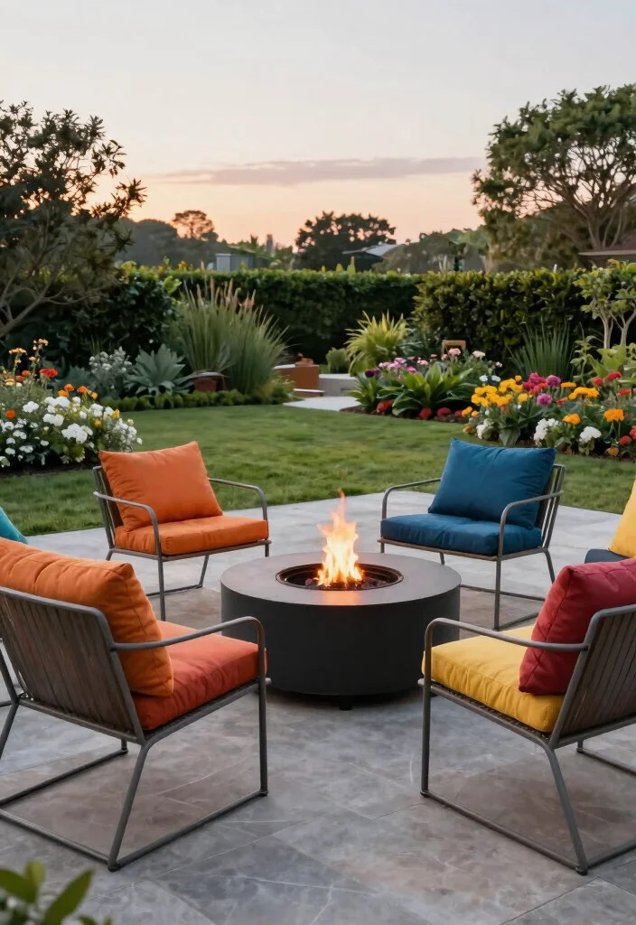 21 Comfortable Fire Pit Furniture Ideas for Lounging 3. Recycled Metal Seating 0