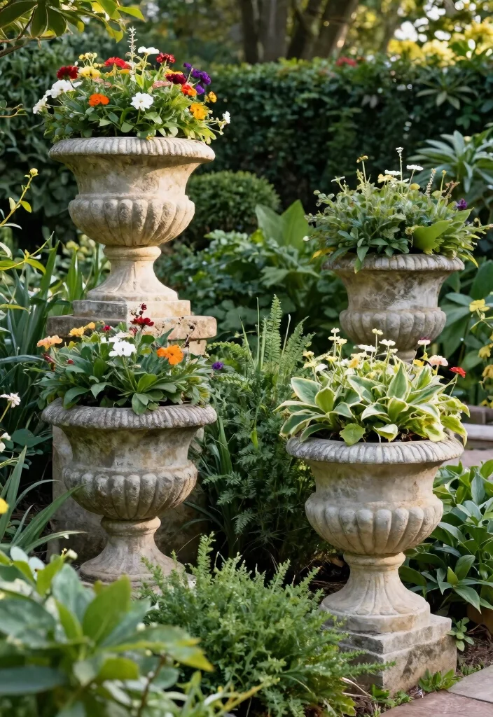 21 Most Stylish Outdoor Planter Ideas for Modern Yards 12. Stone Planters for a Natural Look 0