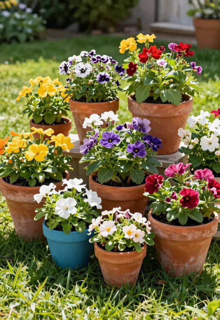 21 Most Stylish Outdoor Planter Ideas for Modern Yards 6. Colorful Terracotta Pots 0