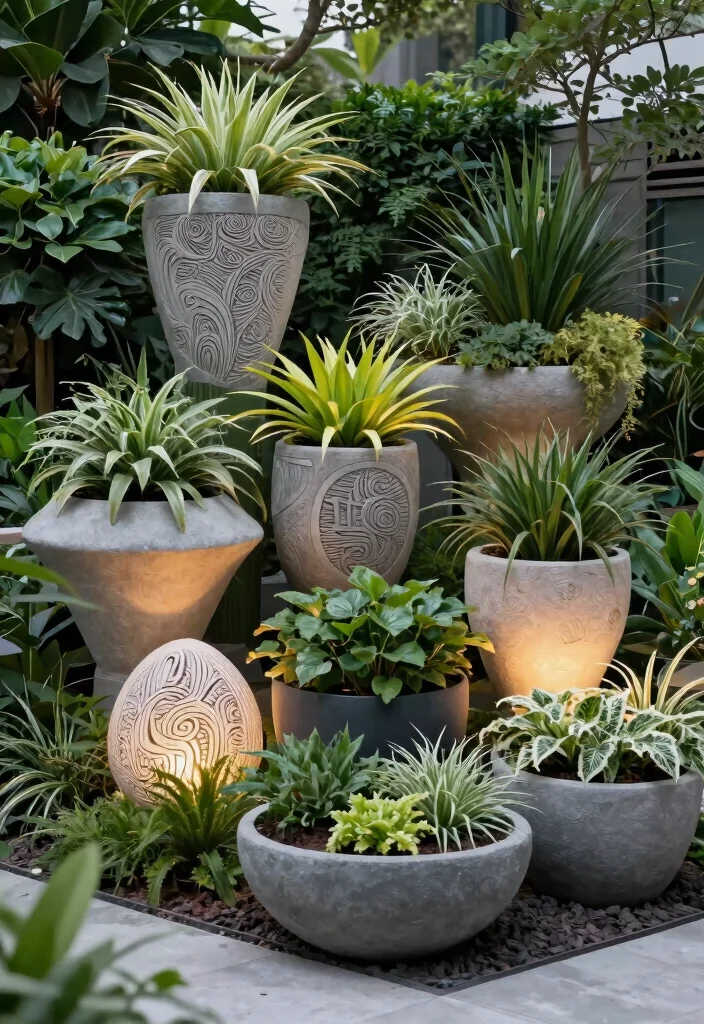 21 Most Stylish Outdoor Planter Ideas for Modern Yards 8. Artistic Sculptural Planters 0