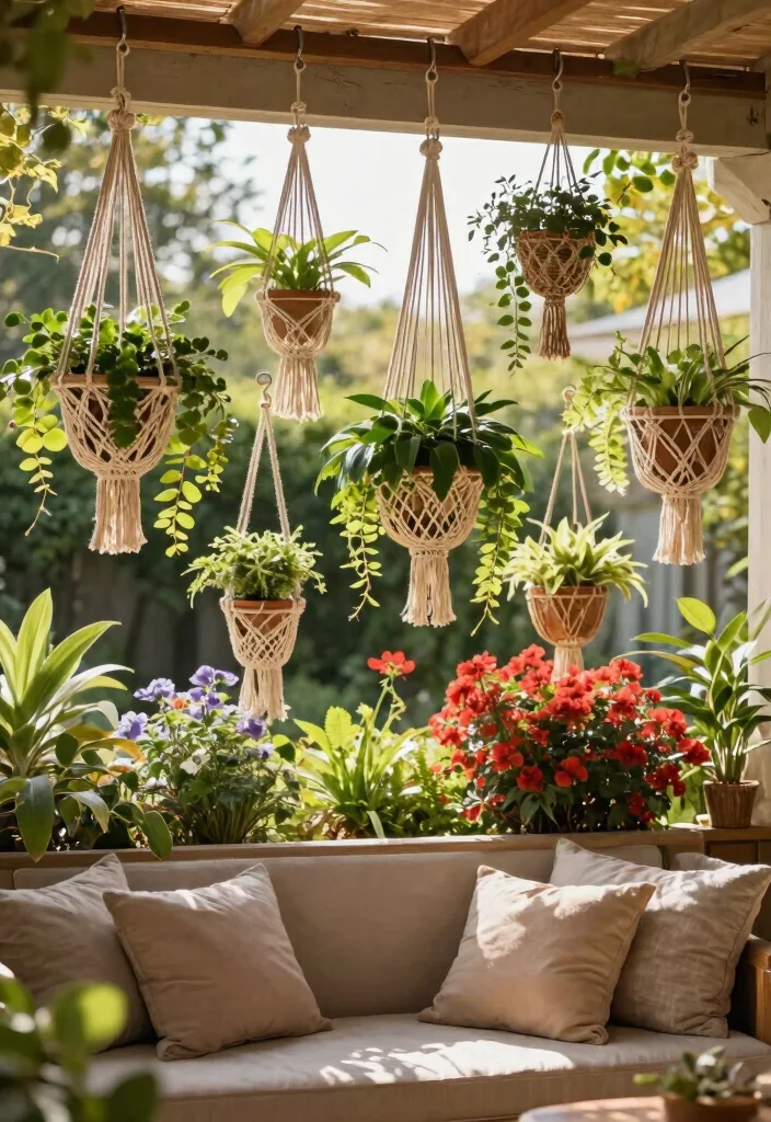 21 Stunning Outdoor Patio Design Collection Ideas to Pin 10. Plant Hangers and Macram 0