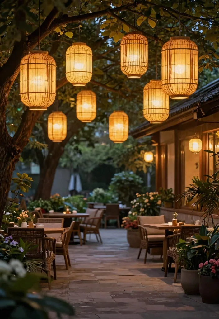 21 Stunning Outdoor Patio Design Collection Ideas to Pin 14. Garden Lighting with Natural Materials 0