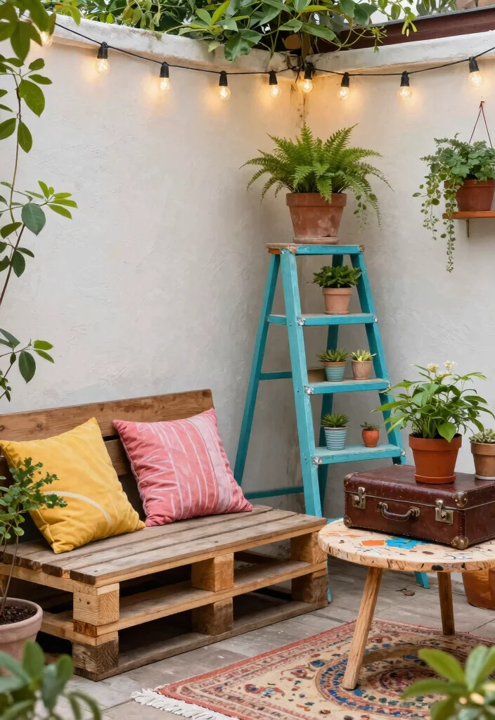 21 Stunning Outdoor Patio Design Collection Ideas to Pin 3. Upcycled Decor 0