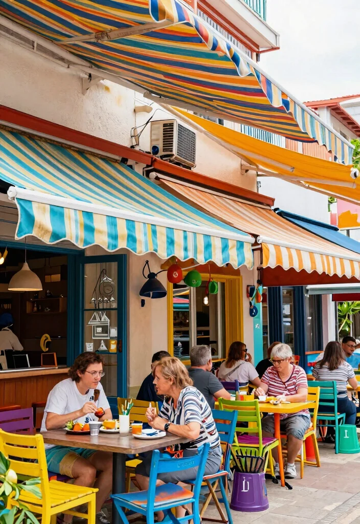 21 Stylish Restaurant Awning Ideas for Patio Dining 12 21 Stylish Restaurant Awning Ideas for Patio Dining 12. Colorful Striped Awnings for Vibrancy 0