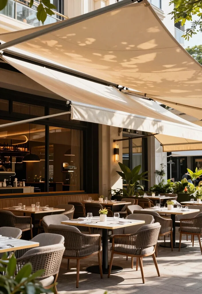 21 Stylish Restaurant Awning Ideas for Patio Dining 13 21 Stylish Restaurant Awning Ideas for Patio Dining 13. Tension Fabric Awnings for a Sleek Look 0