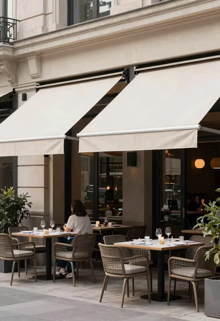 21 Stylish Restaurant Awning Ideas for Patio Dining 19 21 Stylish Restaurant Awning Ideas for Patio Dining 19. Minimalist Awnings for a Clean Aesthetic 0