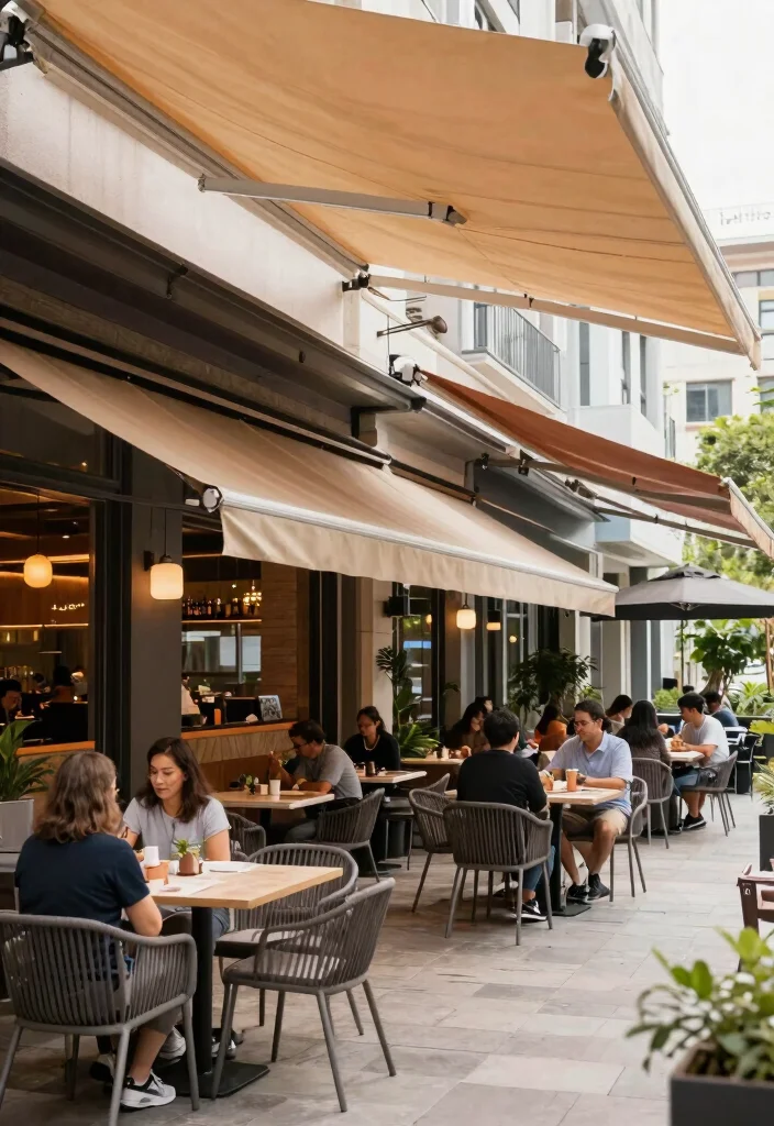 21 Stylish Restaurant Awning Ideas for Patio Dining 20 21 Stylish Restaurant Awning Ideas for Patio Dining 20. Customizable Modular Awnings 0