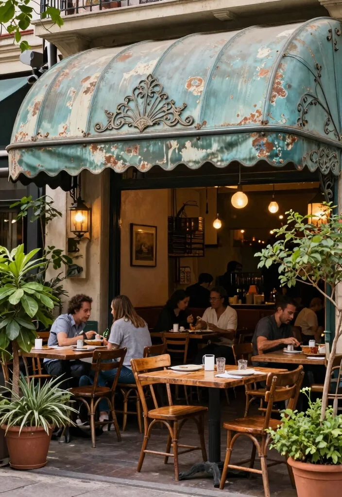 21 Stylish Restaurant Awning Ideas for Patio Dining 5 21 Stylish Restaurant Awning Ideas for Patio Dining 5. Vintage Metal Awnings for Character 0