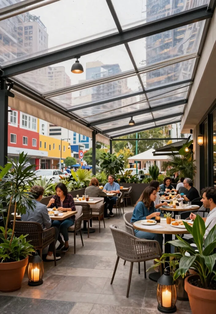 21 Stylish Restaurant Awning Ideas for Patio Dining 6 21 Stylish Restaurant Awning Ideas for Patio Dining 6. Clear Vinyl Awnings for Year Round Use 0