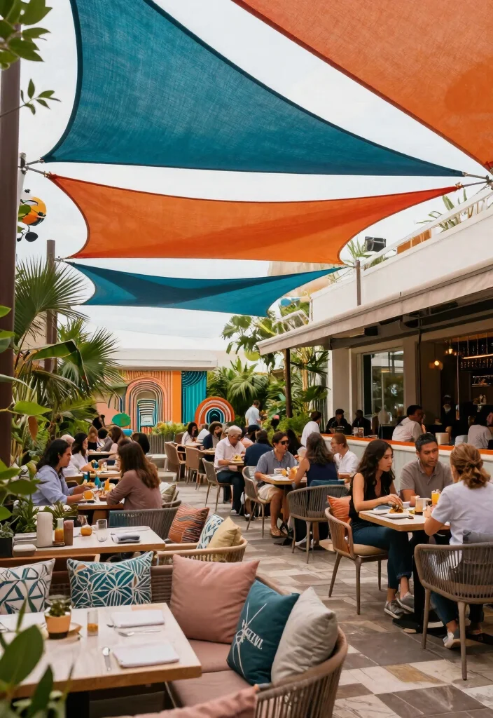 21 Stylish Restaurant Awning Ideas for Patio Dining 7 21 Stylish Restaurant Awning Ideas for Patio Dining 7. Shade Sail Awnings for a Modern Look 0