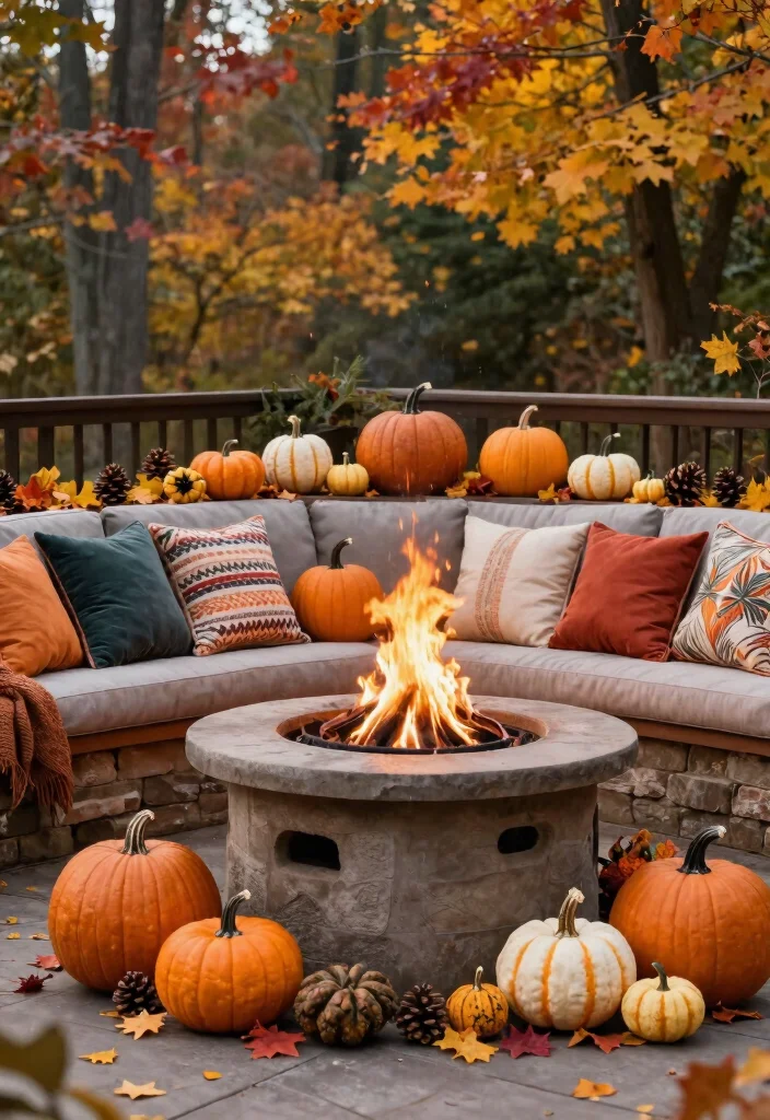 25 Breathtaking Fire Pit Inspiration Photos for Fall Nights 10. Fire Pit with Seasonal Decor 0
