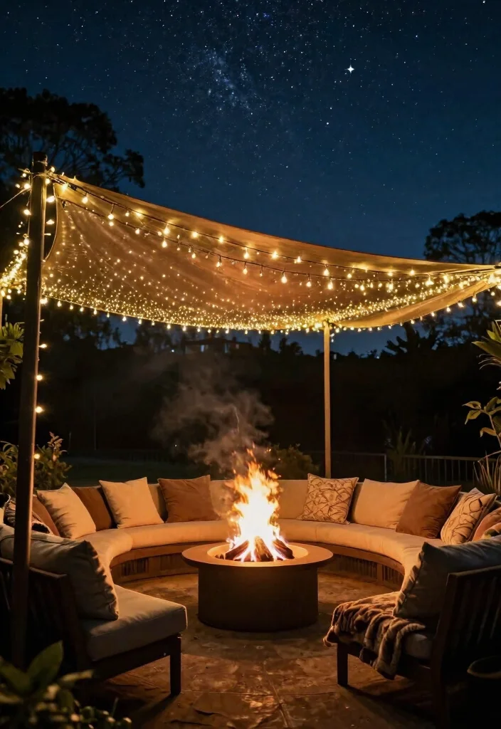 25 Breathtaking Fire Pit Inspiration Photos for Fall Nights 18. Fire Pit with a Starry Canopy 0