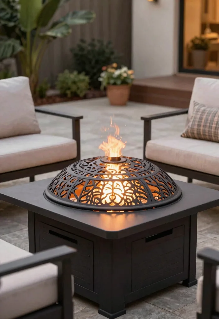 25 Breathtaking Fire Pit Inspiration Photos for Fall Nights 24. Fire Pit with a Customizable Lid 0