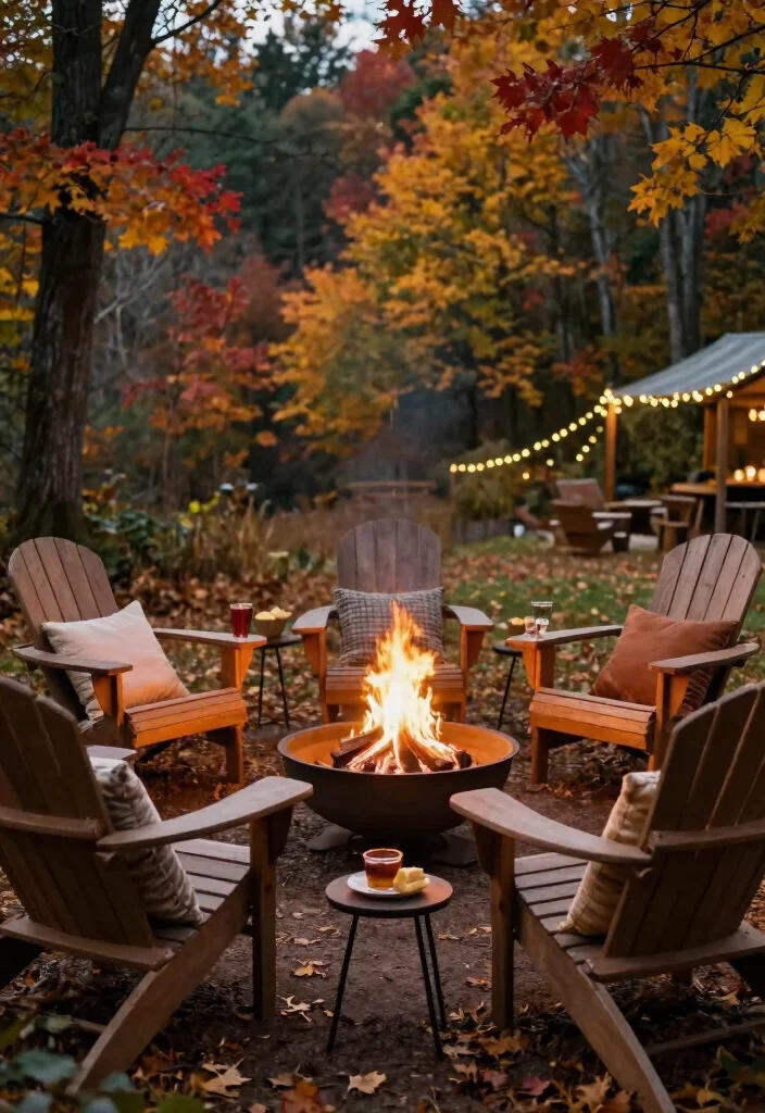25 Breathtaking Fire Pit Inspiration Photos for Fall Nights 7. Fire Pit Surrounded by Adirondack Chairs 0