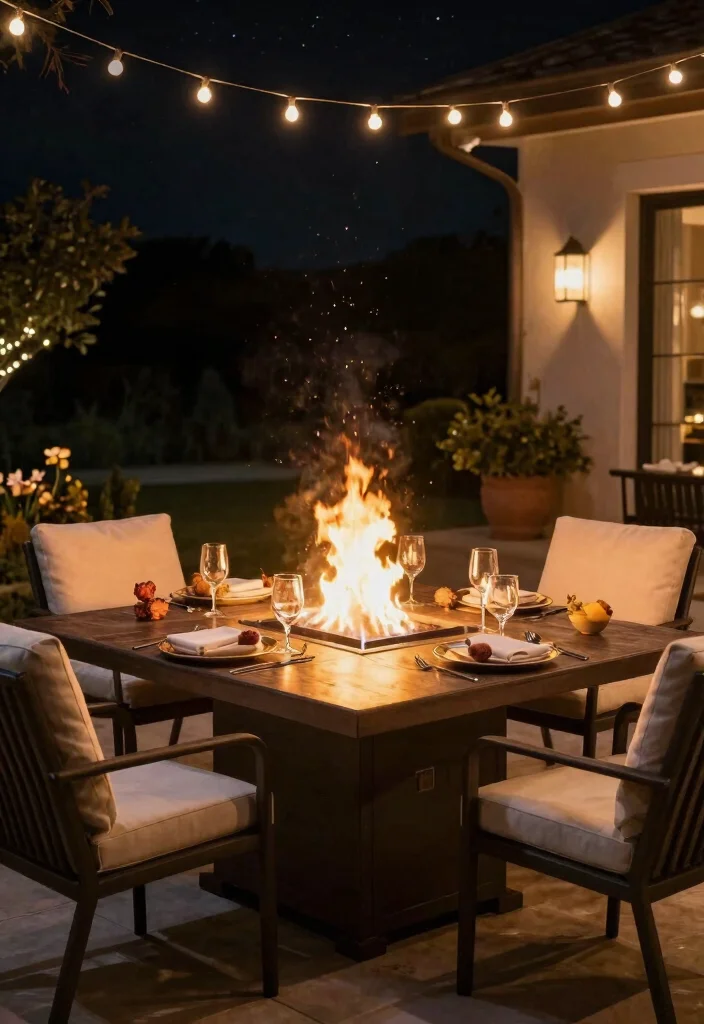 25 Breathtaking Fire Pit Inspiration Photos for Fall Nights 8. Fire Pit Table for Social Dining 0