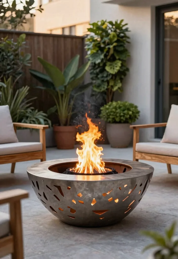 7 Badass Welded Fire Bowl Ideas for Metalworkers 1. The Geometric Marvel 0