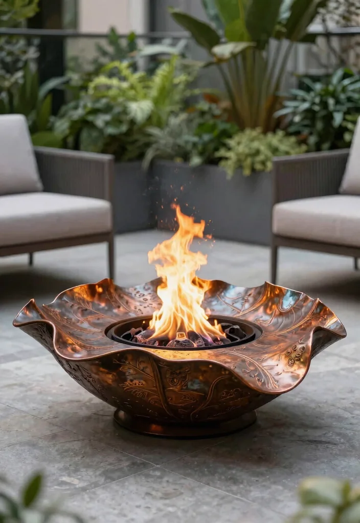 7 Badass Welded Fire Bowl Ideas for Metalworkers 5. The Artistic Sculpture 0