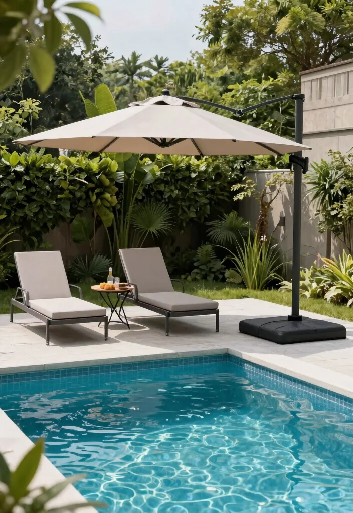 7 Best Above Ground Pool Umbrella Ideas Ultimate Shade 6. Retractable Umbrella 0